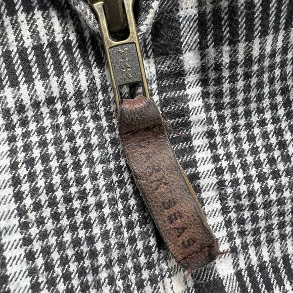 Dark Seas Division Flannel Golf Jacket Mens L Plaid Black Gray Lined Workwear - Picture 7 of 13